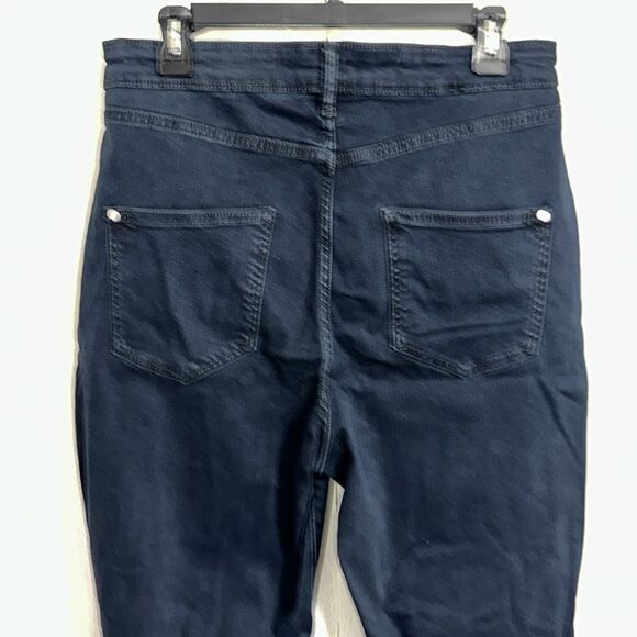 Anthro x Pilcro 32 Navy Dark Wash Stretch Straight Jeans - Picture 7 of 12